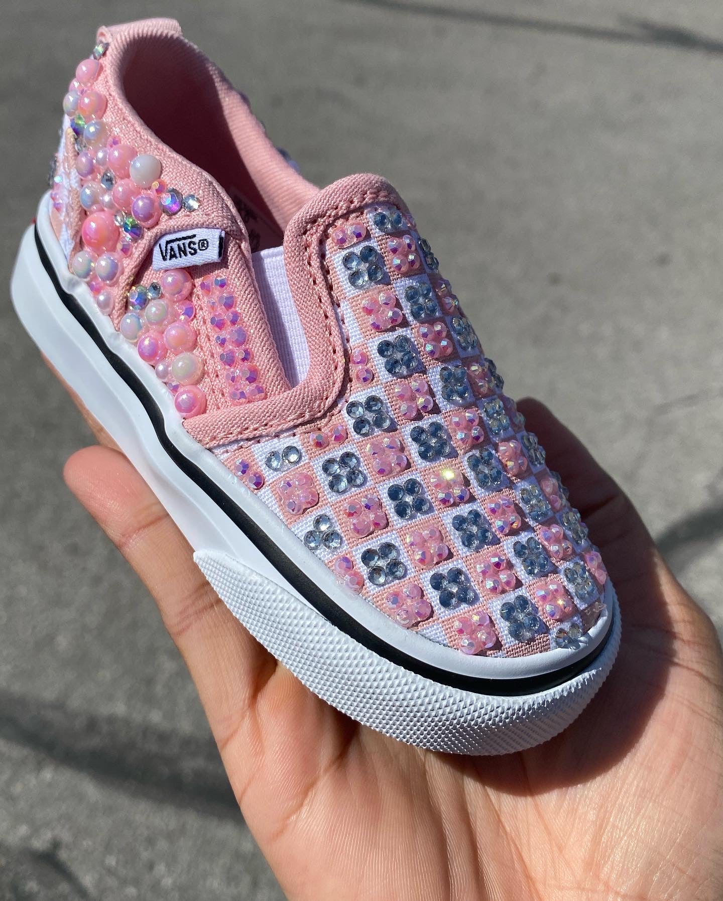 Checkerboard Kid Bling Vans