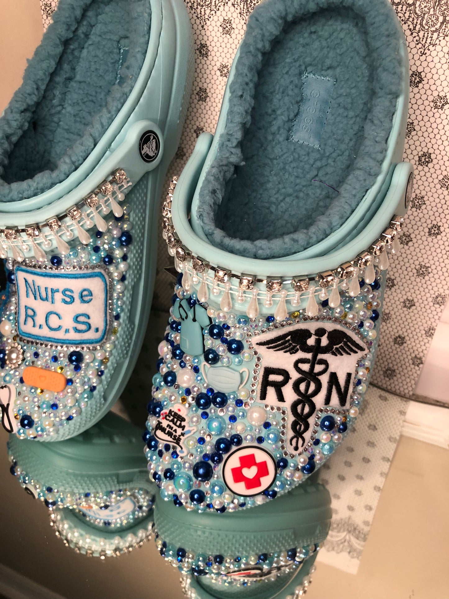 CROCS, Shoes, Bright Cobalt Blue Nurse Life Custom Crocs